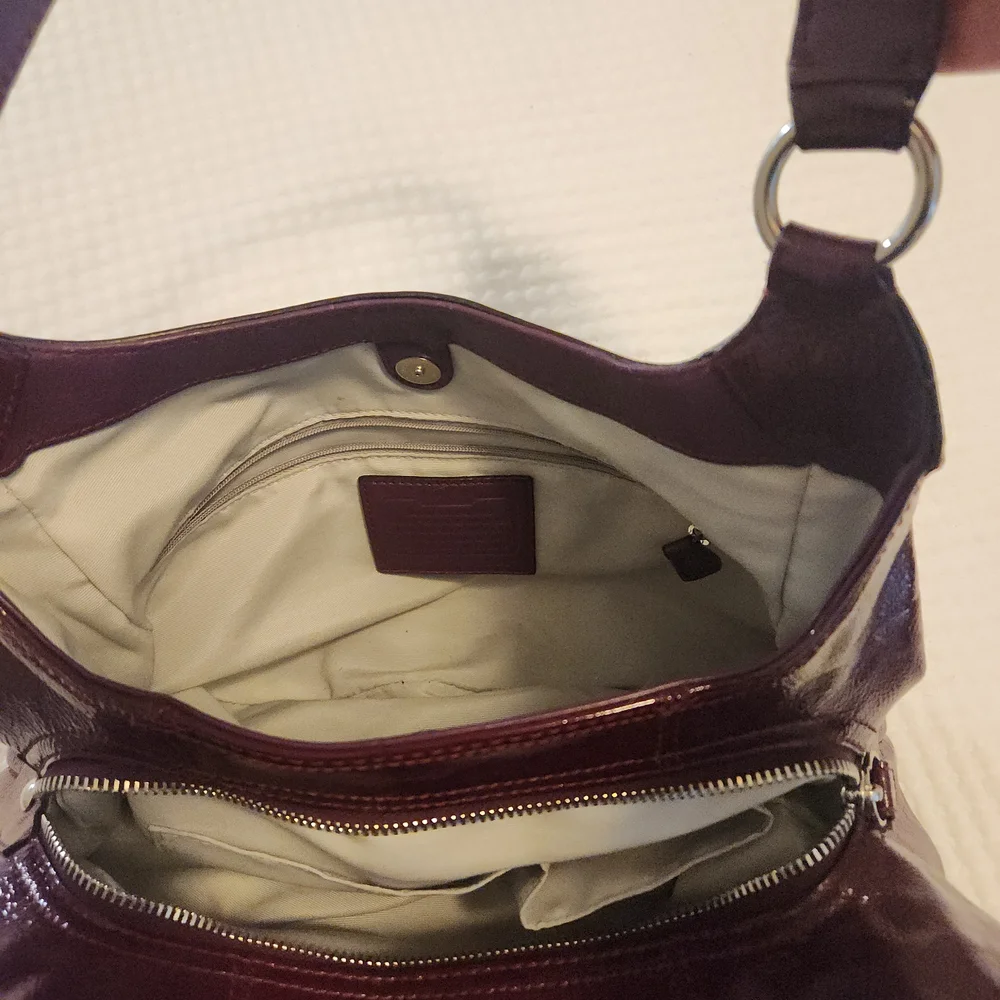 Coach Burgundy Leather Shoulder Bag - Picture 6 of 8